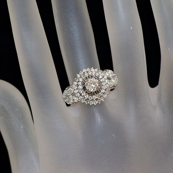 Pt900 オールドヨーロピアンカットダイヤモンド リング 0.766ct I SI1 D1.06ct