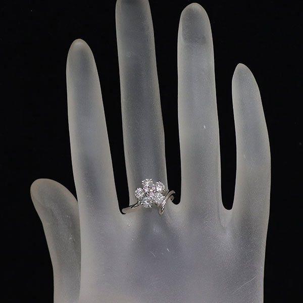 希少 Pt900 天然ピンク/カラーレス ダイヤモンド リング 1.00ct フラワー