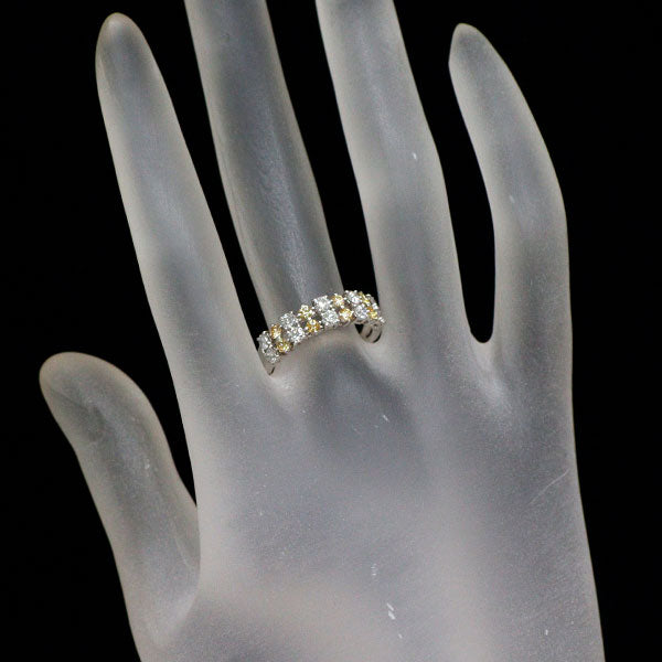 田崎真珠 K18WG 天然イエロー/カラーレス ダイヤモンド リング 0.73ct
