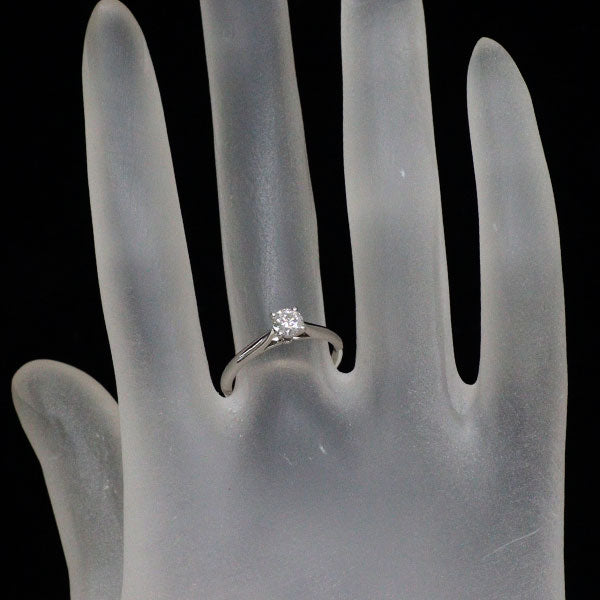 カルティエ Pt950 ダイヤモンド リング 0.30ct F VVS1 ソリテール 49号