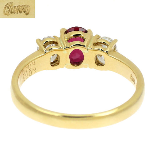 ルビーとダイヤモンド二重リング クイーン/Queen K18YG オーバル ルビー ダイヤモンド リング 0.56ct D0