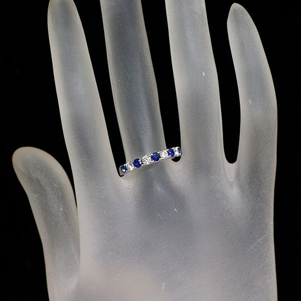 田崎真珠 Pt900 サファイア ダイヤモンド リング D0.28ct