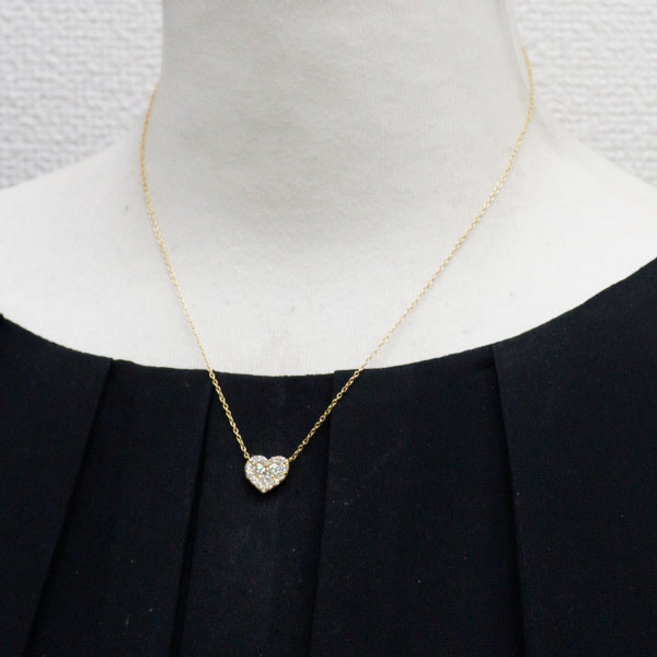 ポンテヴェキオ K18YG ダイヤモンド ペンダントネックレス 0.70ct ハート