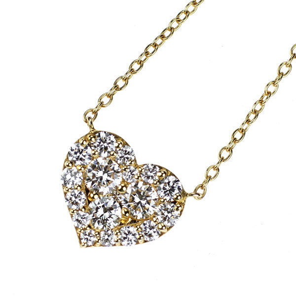 ポンテヴェキオ K18YG ダイヤモンド ペンダントネックレス 0.70ct ハート