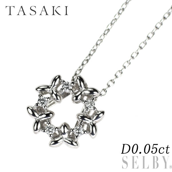 田崎真珠 Pt900/ Pt850 ダイヤモンド ペンダントネックレス 0.05ct