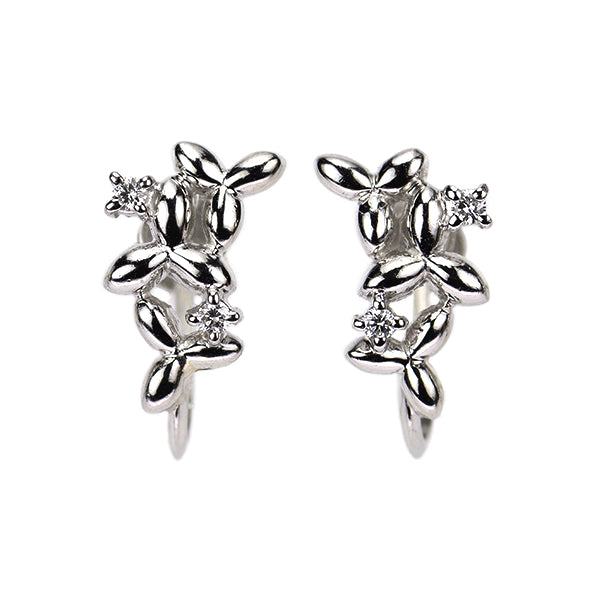 田崎真珠 Pt900 ダイヤモンド イヤリング 0.04ct