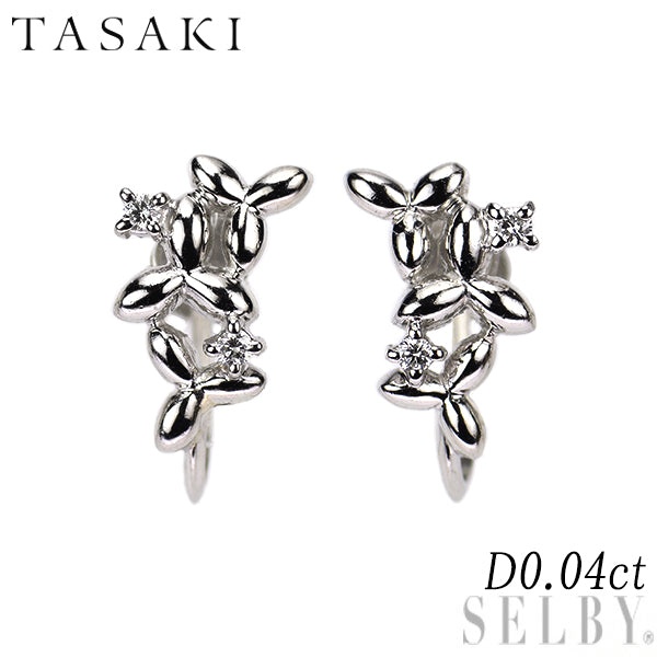 田崎真珠 Pt900 ダイヤモンド イヤリング 0.04ct