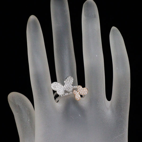 クイーン/Queen K18WG/PG ダイヤモンド リング 0.68ct 蝶 バタフライ パピヨン