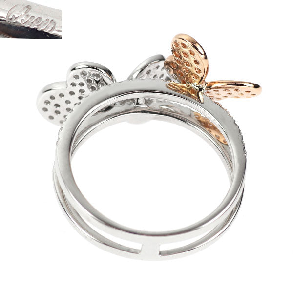 クイーン/Queen K18WG/PG ダイヤモンド リング 0.68ct 蝶 バタフライ パピヨン