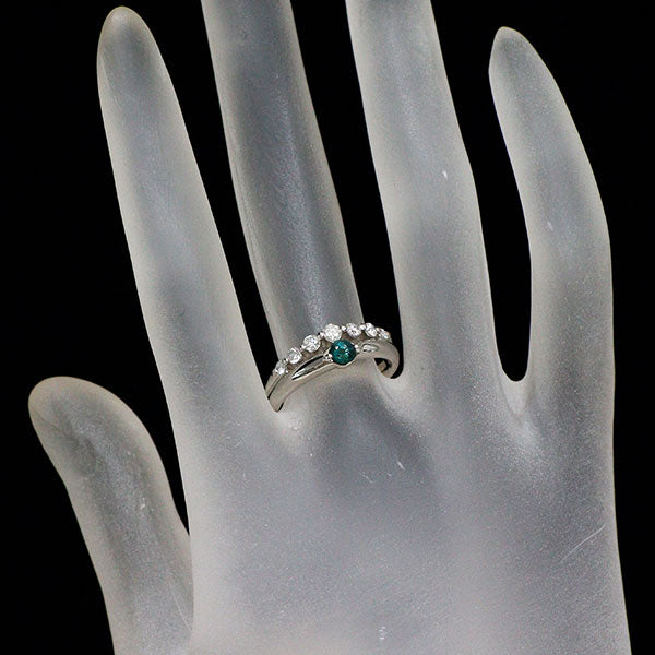 希少 Pt900 ブラジル産 アレキサンドライト ダイヤモンド リング 0.24ct D0.32ct