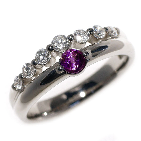 希少 Pt900 ブラジル産 アレキサンドライト ダイヤモンド リング 0.24ct D0.32ct