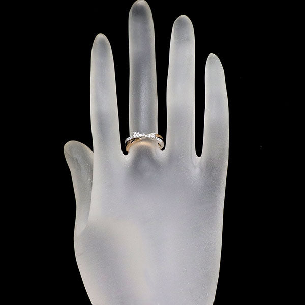 ポンテヴェキオ K18WG/PG ダイヤモンド リング 0.16ct リボン