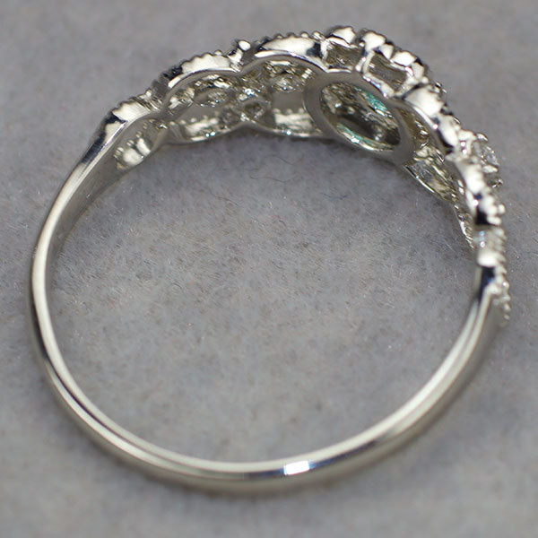 Pt900 ブラジル産パライバトルマリン ダイヤモンド リング 0.11ct D0.22ct ミルグレイン