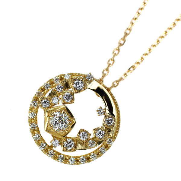 wish upon a star K18YG ダイヤモンド ペンダントネックレス 0.108ct D0.16ct