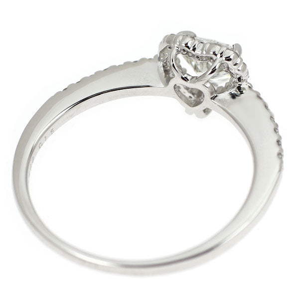 Pt900 ハートシェイプ ダイヤモンド リング 0.466ct J SI2 G/G D0.15ct