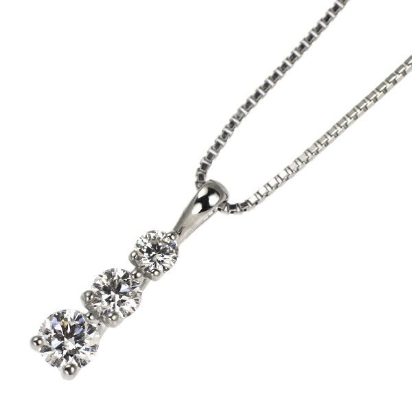 トリロジー Pt900/ Pt850 ダイヤモンド ペンダントネックレス 0.50ct