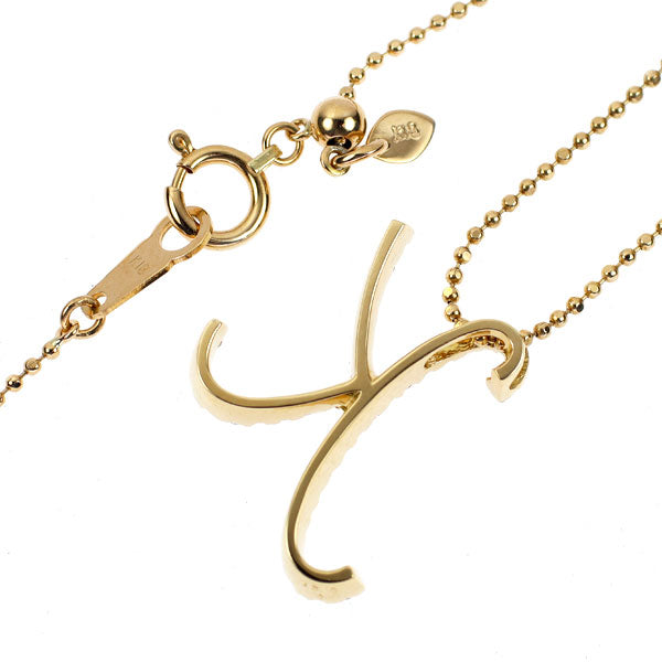 K18YG ダイヤモンド ペンダントネックレス 0.21ct イニシャル「K」
