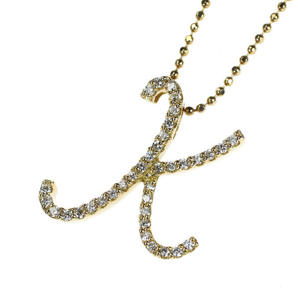 K18YG ダイヤモンド ペンダントネックレス 0.21ct イニシャル「K」