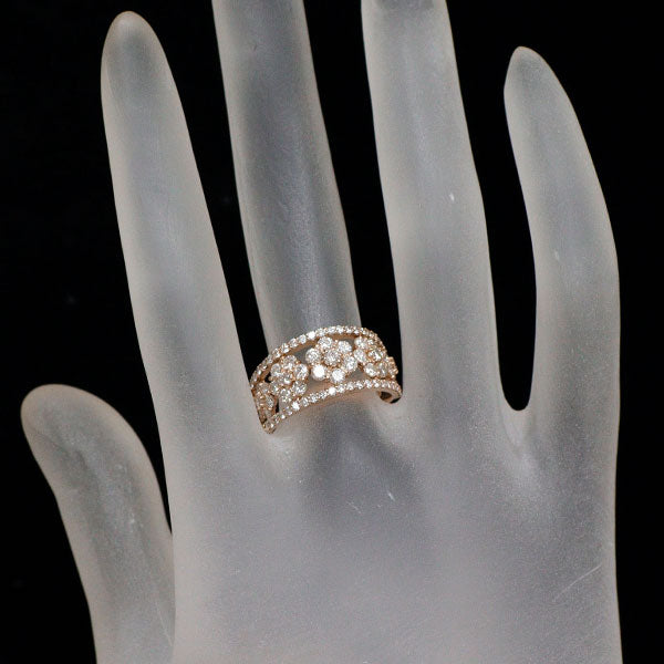 K18PG ダイヤモンド リング 1.50ct フラワー