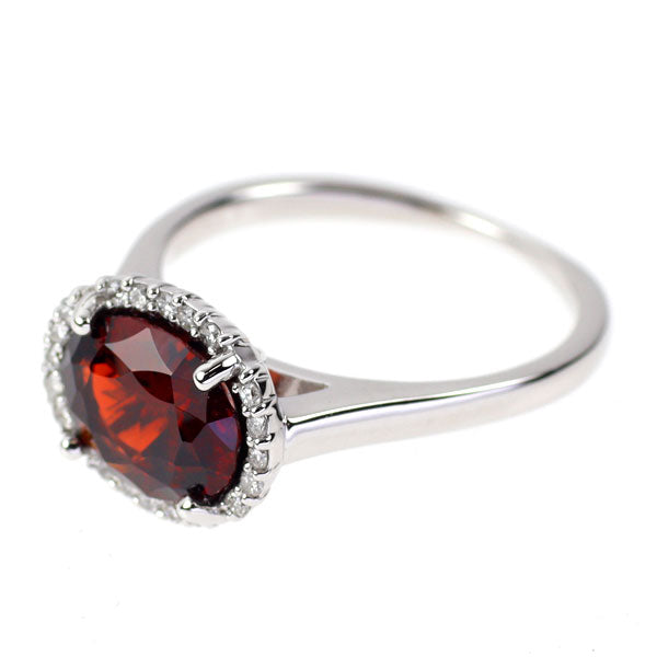 K18WG パイロープ スペサルティンガーネット ダイヤモンド リング 2.44ct D0.16ct