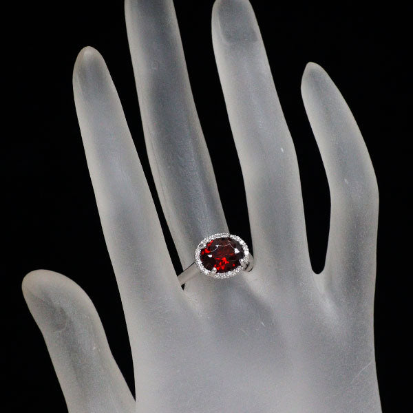 K18WG パイロープ スペサルティンガーネット ダイヤモンド リング 2.44ct D0.16ct