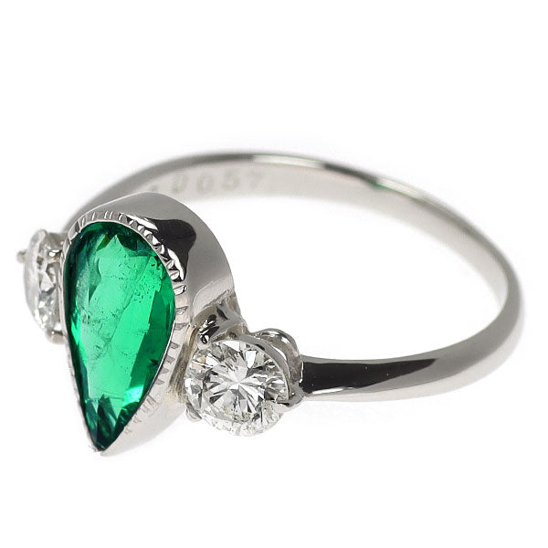Pt900 エメラルド ダイヤモンド リング 1.05ct D0.57ct