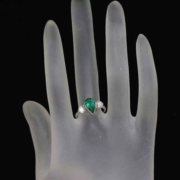 Pt900 エメラルド ダイヤモンド リング 1.05ct D0.57ct