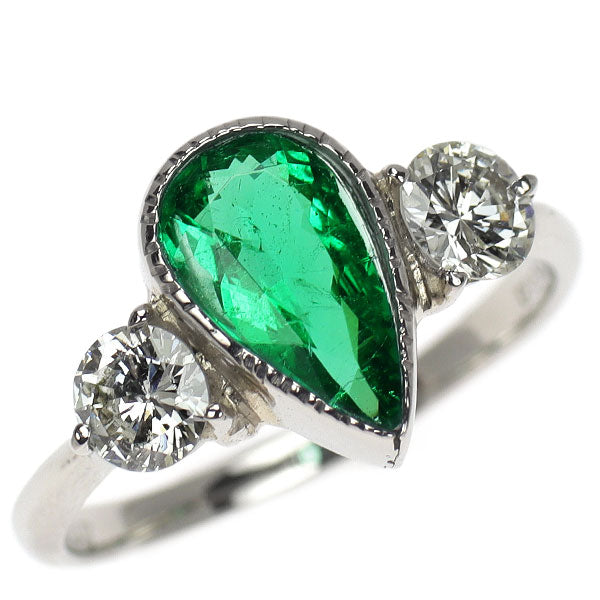 Pt900 エメラルド ダイヤモンド リング 1.05ct D0.57ct