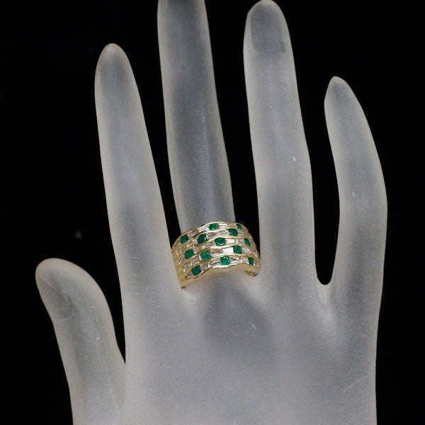 K18YG エメラルド ダイヤモンド リング 0.85ct D1.33ct