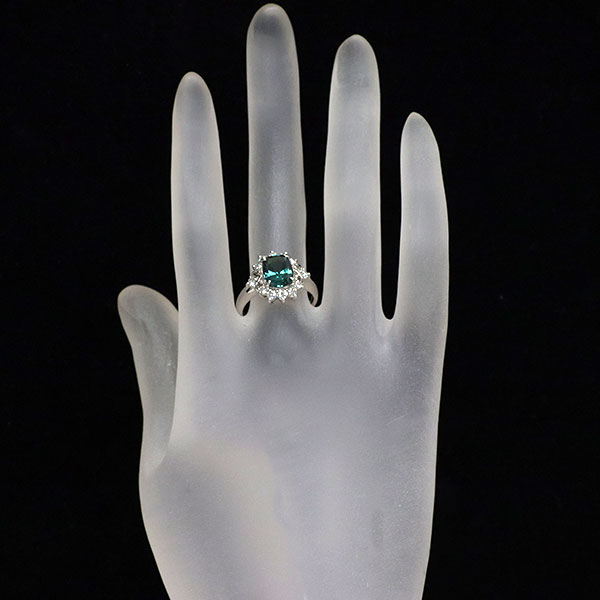 Cresembale Pt950 Recrystallized Alexandrite Diamond Ring 2.31ct D0.54ct