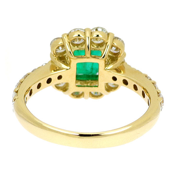 K18YG エメラルド ダイヤモンド リング 1.05ct D1.26ct