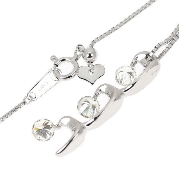K18WG  ストリングホール ダイヤモンド ペンダントネックレス 1.00ct スリーストーン