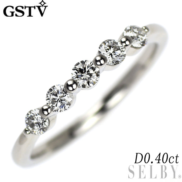 GSTV Pt950 ダイヤモンド リング 0.40ct 一文字