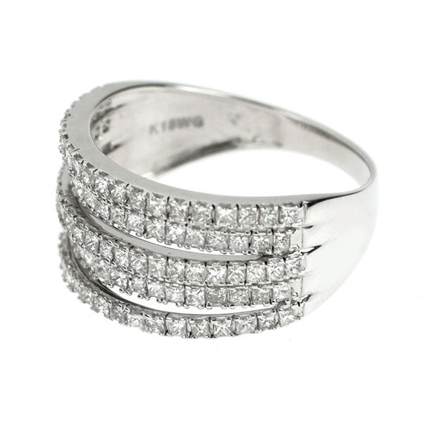 K18WG プリンセスカット ダイヤモンド リング 1.00ct