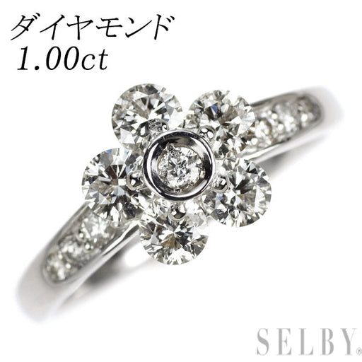 K18WG ダイヤモンド リング 1.00ct フラワー — セルビーオンラインストア