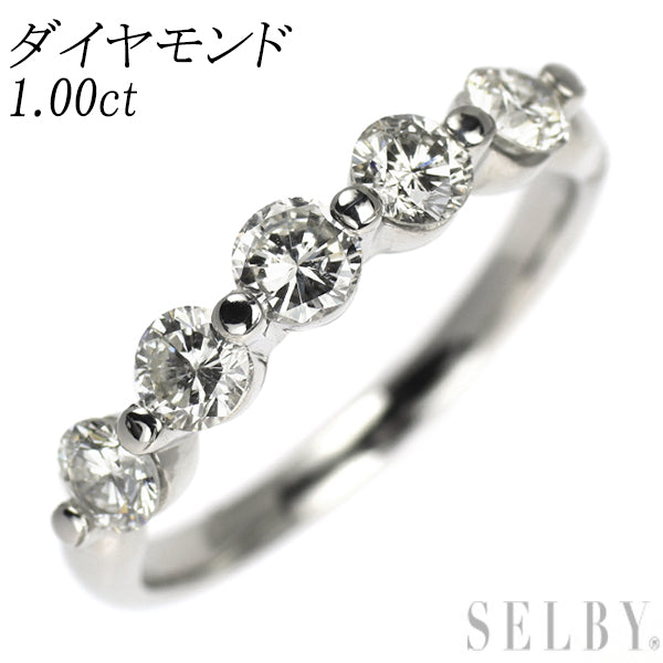 Pt900 ダイヤモンド リング 1.00ct 一文字