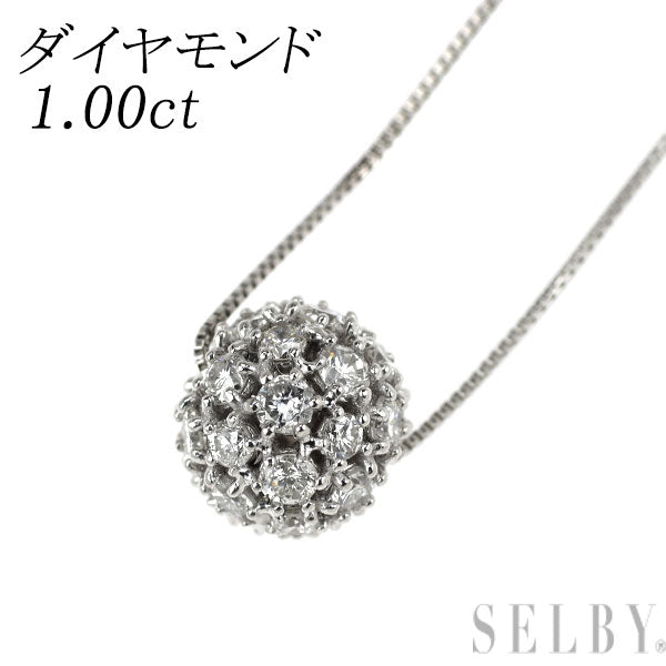 K18WG ダイヤモンド ペンダントネックレス 1.00ct