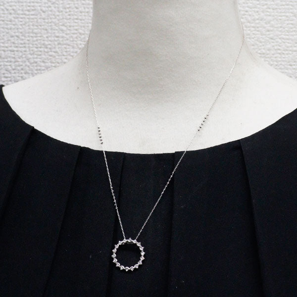 K18WG ダイヤモンド ペンダントネックレス 0.32ct