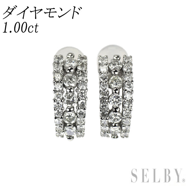 Pt900 ダイヤモンド ピアス 1.00ct