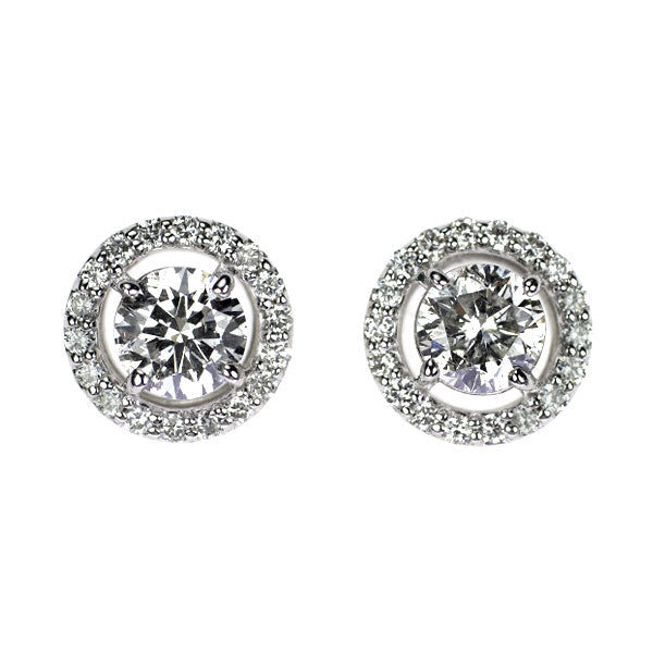 K14WG ダイヤモンド ピアス 0.85ct D0.22ct
