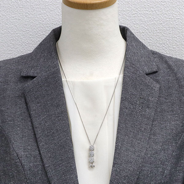 K18WG H&C ダイヤモンド ペンダントネックレス 1.86ct フラワー