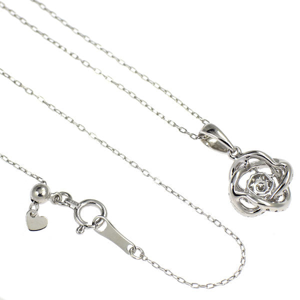 K18WG ダイヤモンド ペンダントネックレス 0.344ct フラワー