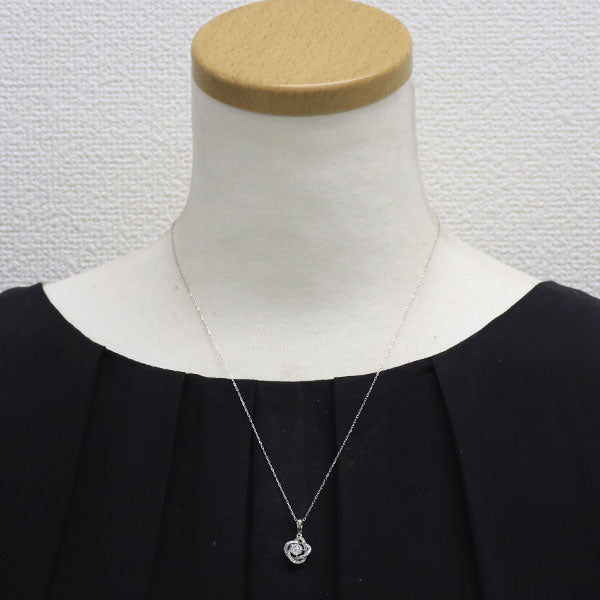 K18WG ダイヤモンド ペンダントネックレス 0.344ct フラワー