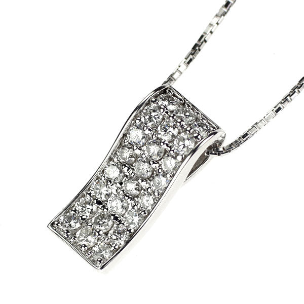 K18WG ダイヤモンド ペンダントネックレス 0.55ct パヴェ