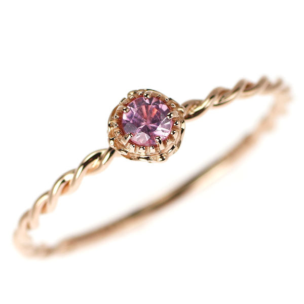 K18PG ピンクスピネル リング 0.13ct