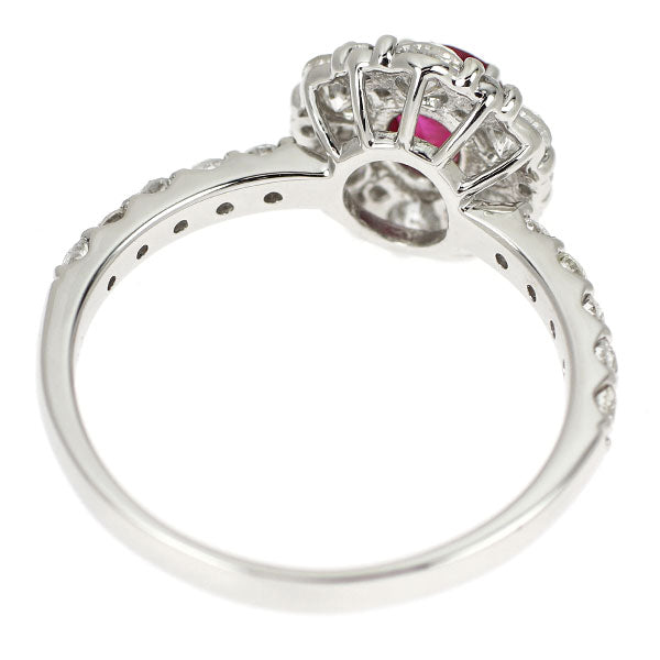 Pt900 ピジョンブラッド ルビー ダイヤモンド リング 0.50ct D0.90ct