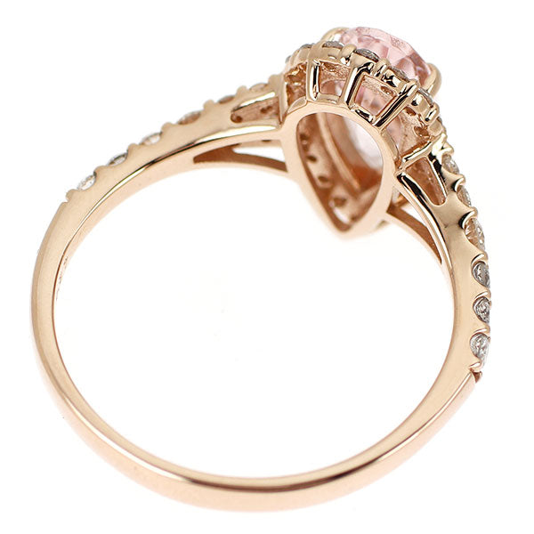 K18PG モルガナイト ダイヤモンド リング 0.90ct D0.37ct
