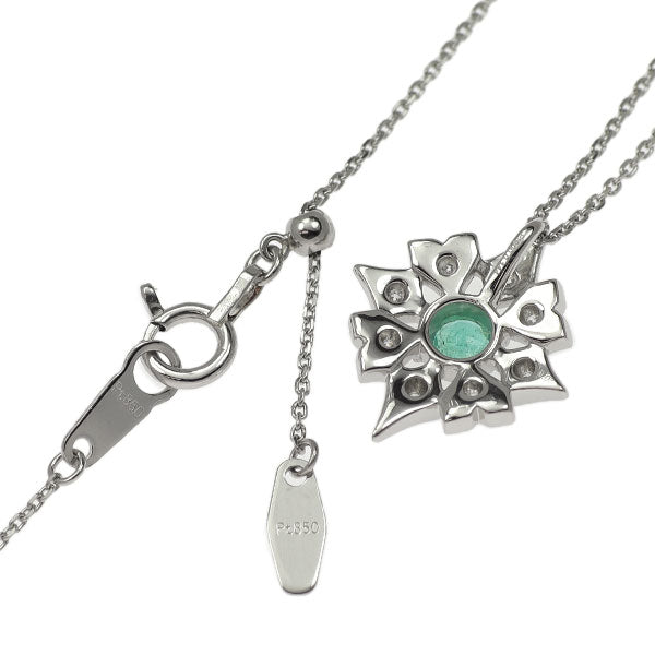 Pt900/ Pt850 パライバトルマリン ダイヤモンド ペンダントネックレス 0.144ct D0.08ct