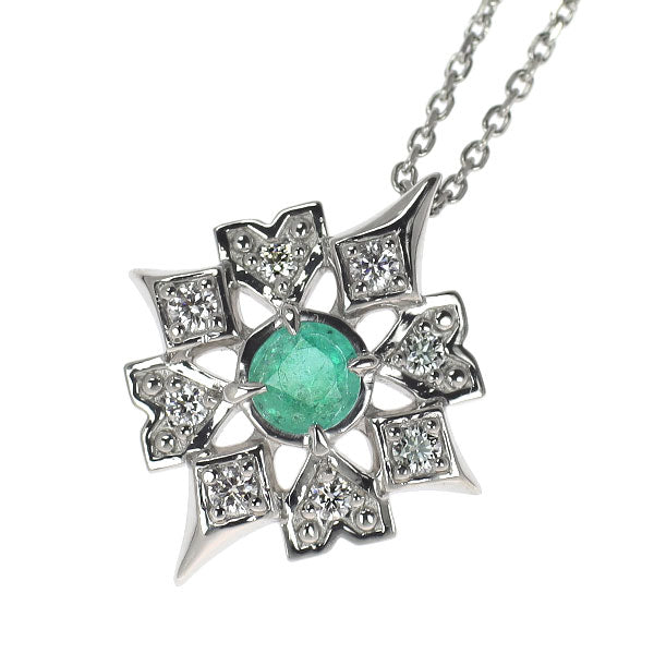 Pt900/ Pt850 パライバトルマリン ダイヤモンド ペンダントネックレス 0.144ct D0.08ct