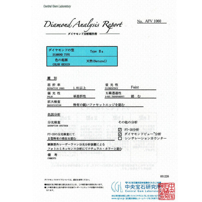 新品 GIA /CGLタイプ2a証明付 最高級ハートシェイプダイヤモンド ルース 0.595ct D IF 希少石 レアストーン【エスコレ】